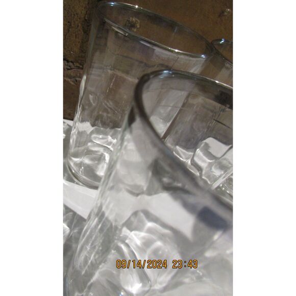 VINTAGE JUICE GLASSES SET OF 6 SILVER TRIM 4" - Picture 5 of 7